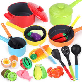 GILOBABY play kitchen set with pots and pans for imaginative pretend cooking