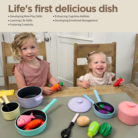 GILOBABY pink kitchen set supports imaginative play and sharing