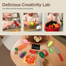GILOBABY pretend food eggs and corn for interactive learning moments