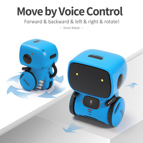GILOBABY blue robot in singing mode promotes musical fun and language skills.