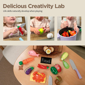 GILOBABY safe-knife and cutting-board enable realistic pretend cutting