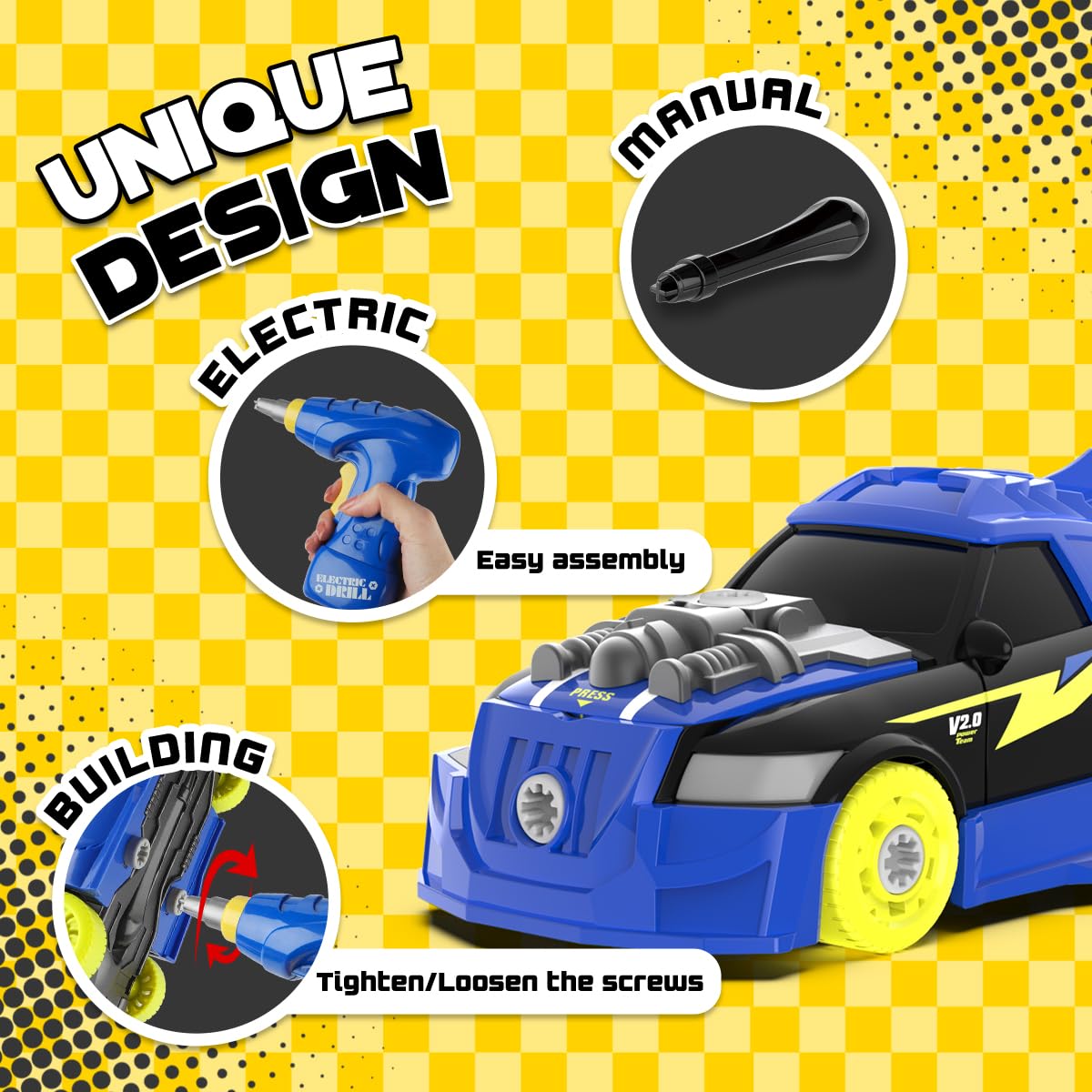 GILOBABY race car lights and sounds deliver immersive play.
