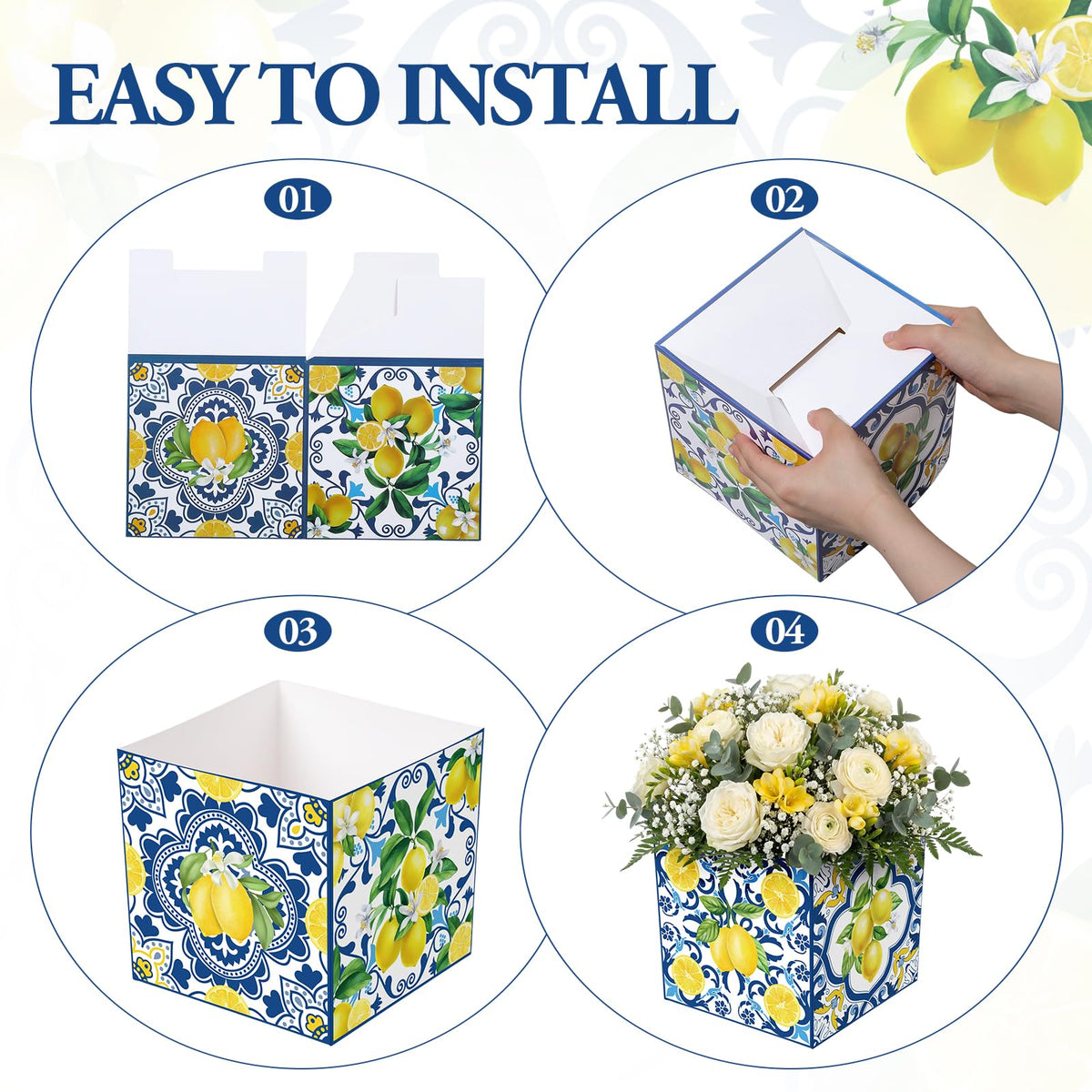 Amalfi Coast themed decor boxes for summer parties.