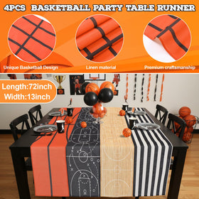 Gilprop basketball table runner style B adds vibrant ambiance for sports events and dining.