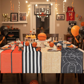 Gilprop basketball table runner style D offers versatile decor for parties and casual meals.