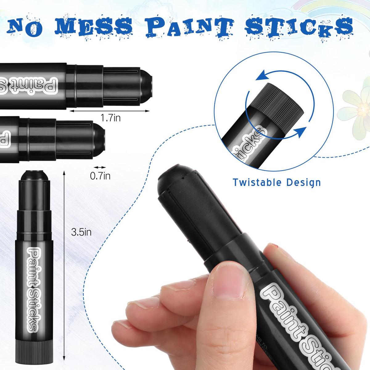 Gilprop tempera paint sticks with twist-out design for clean, mess-free crafting.