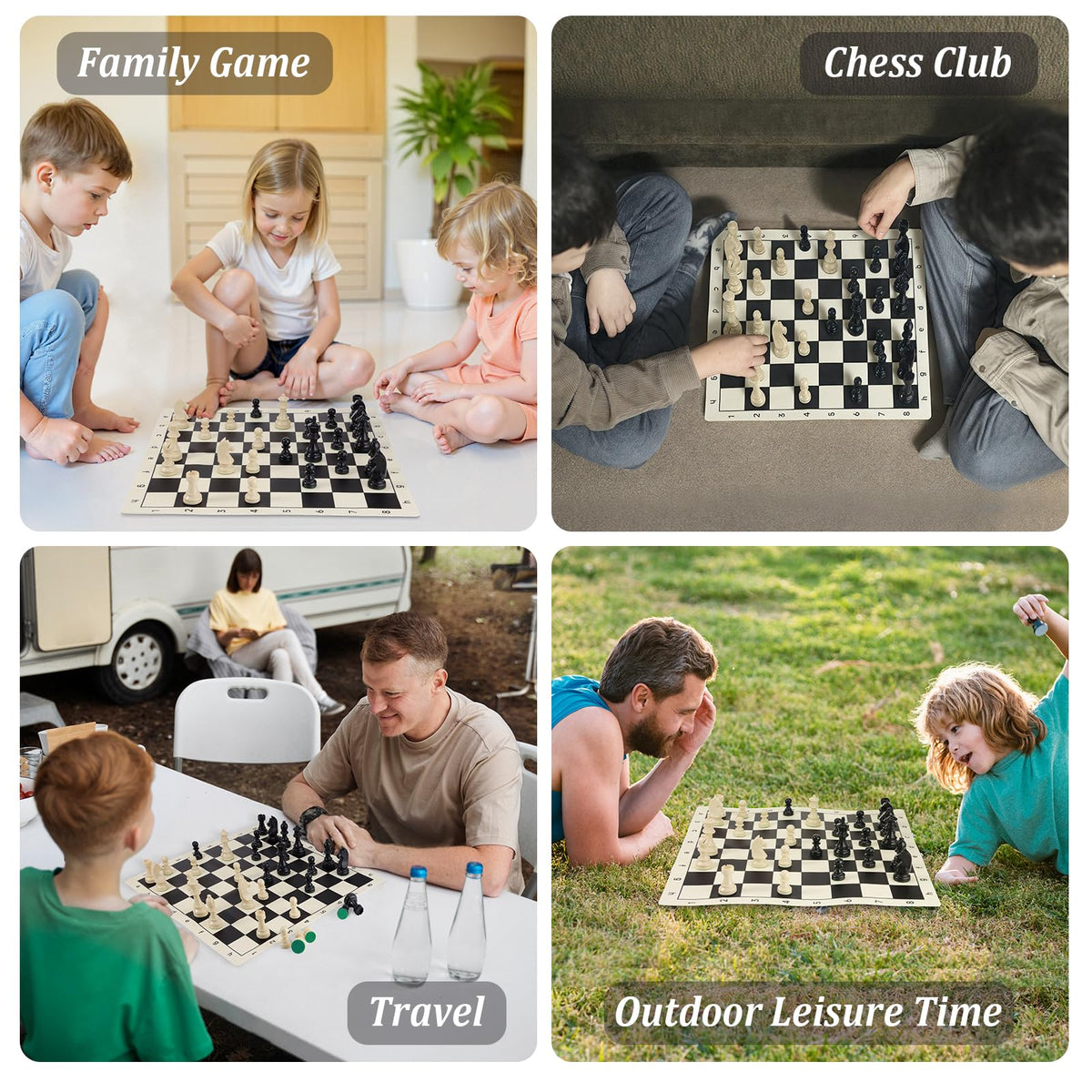 GINGHOWEN velvet drawstring bags protect chess pieces during travel