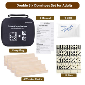 GINGHOWEN hard-shell carrying case protects the domino set during travel