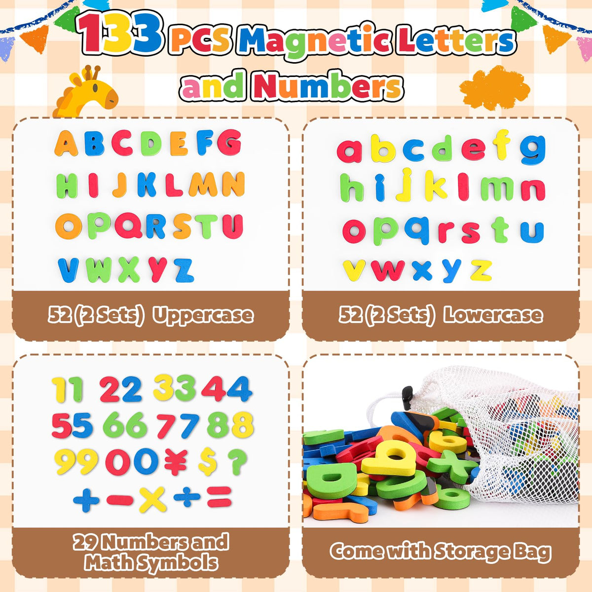 GINMIC colorful alphabet magnets supporting color recognition and word building