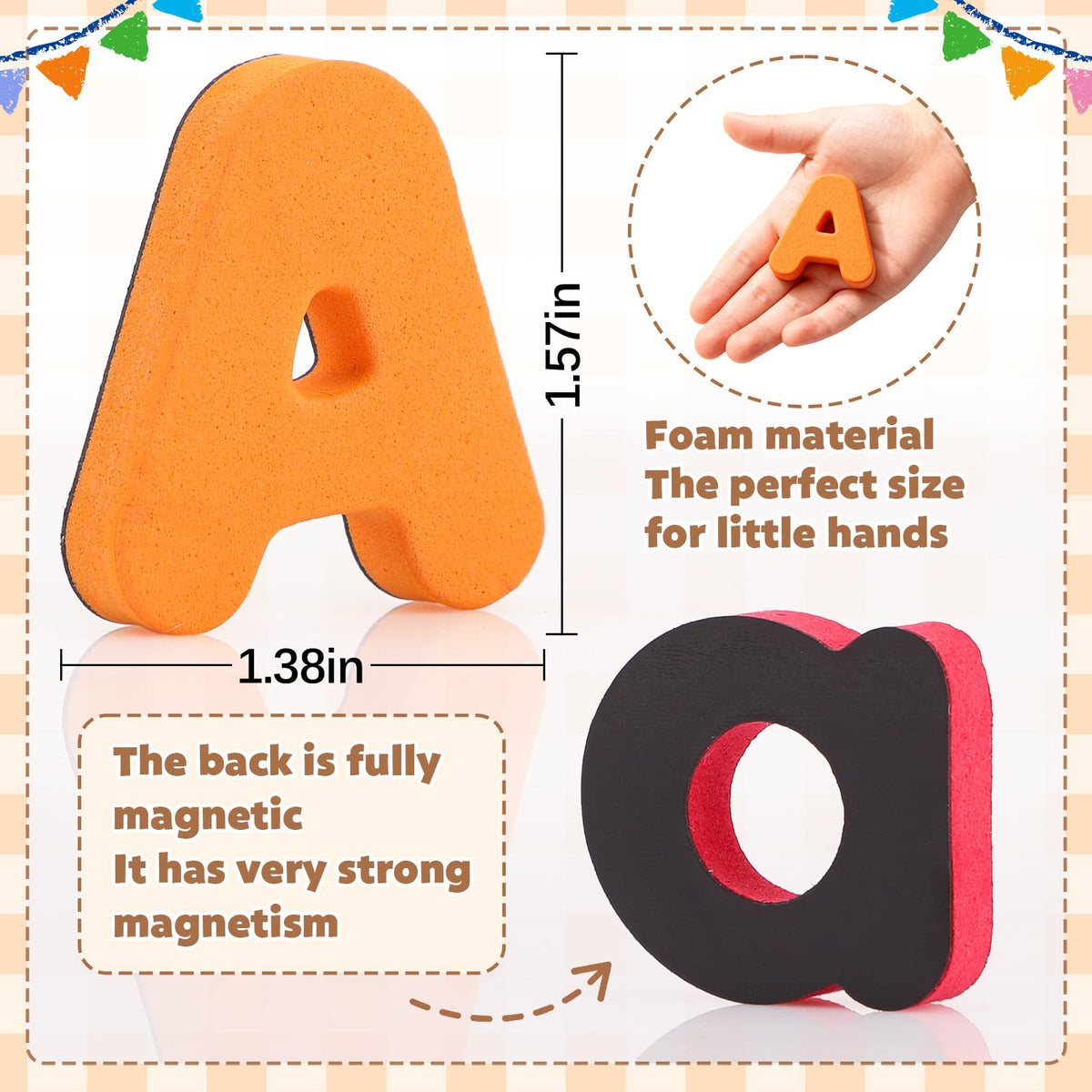 GINMIC soft-touch foam magnets are easy for little hands to grasp