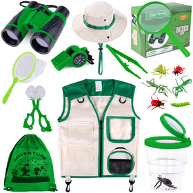 GINMIC Kids Explorer Kit binoculars for close-up nature viewing during outdoor adventures.