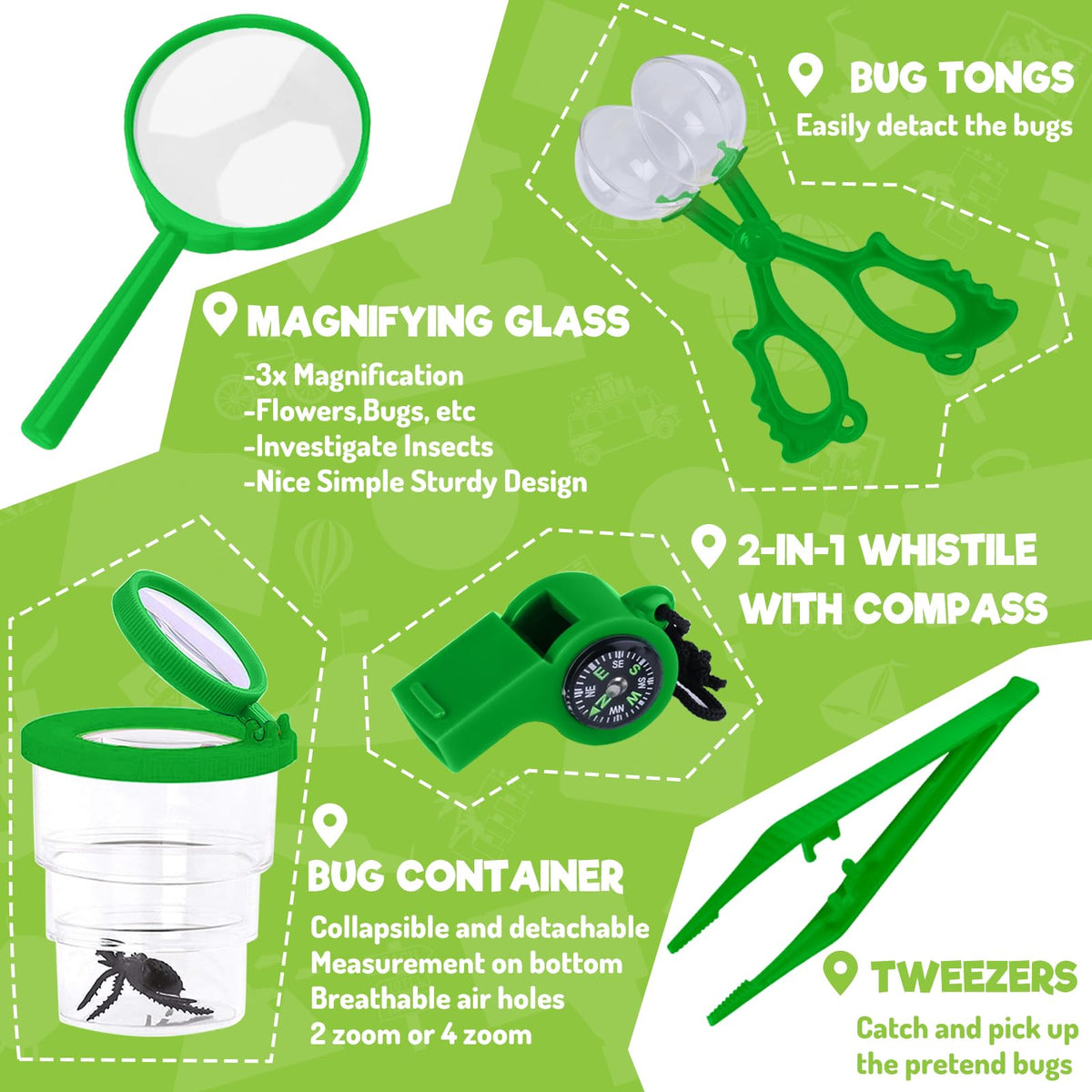 GINMIC magnifying glass helps kids inspect tiny details during bug hunts.