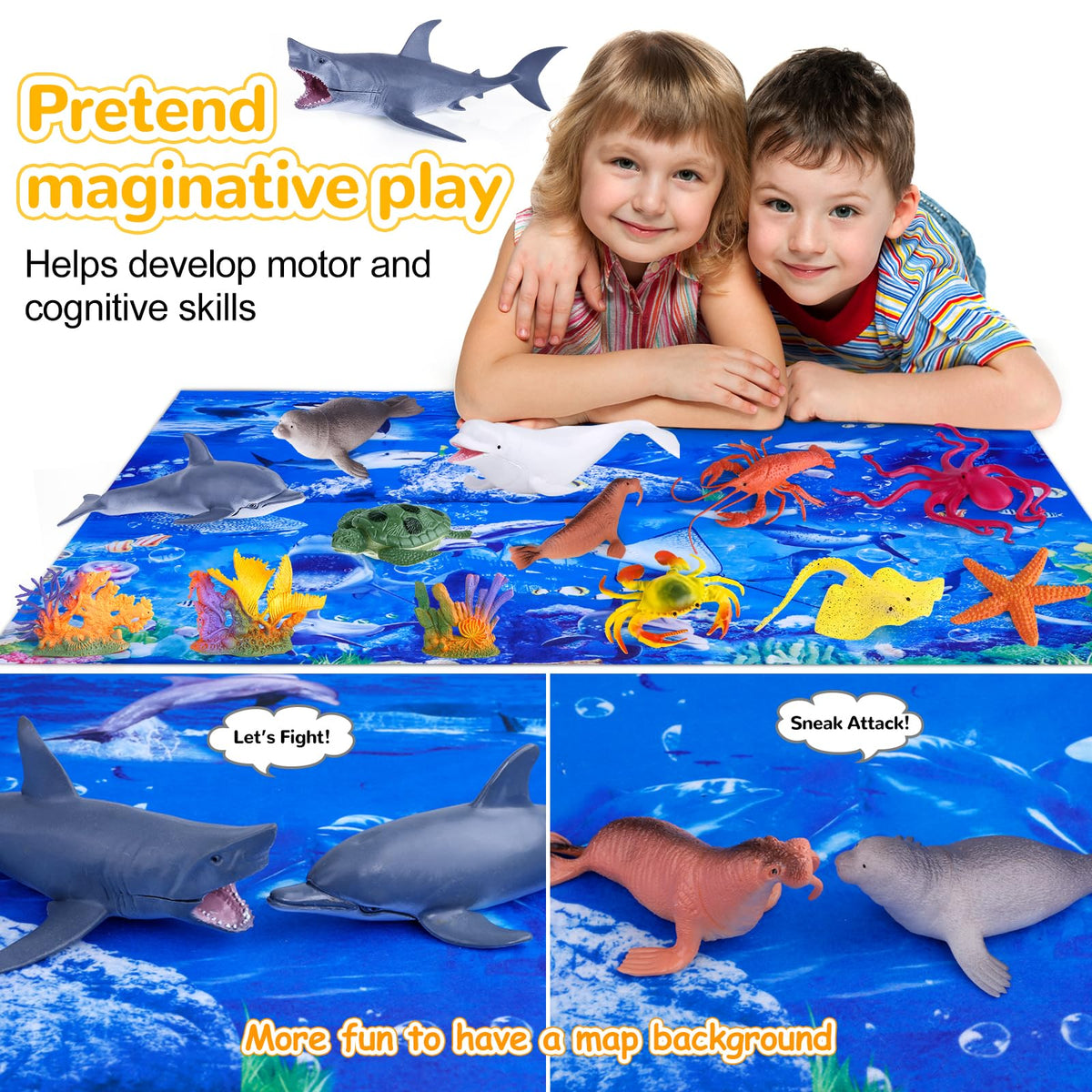 GINMIC Kids ocean animals sea turtle figure promotes exploration