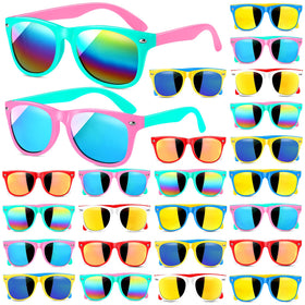 GINMIC Kids sunglasses front view in neon colors, ideal for party favors.