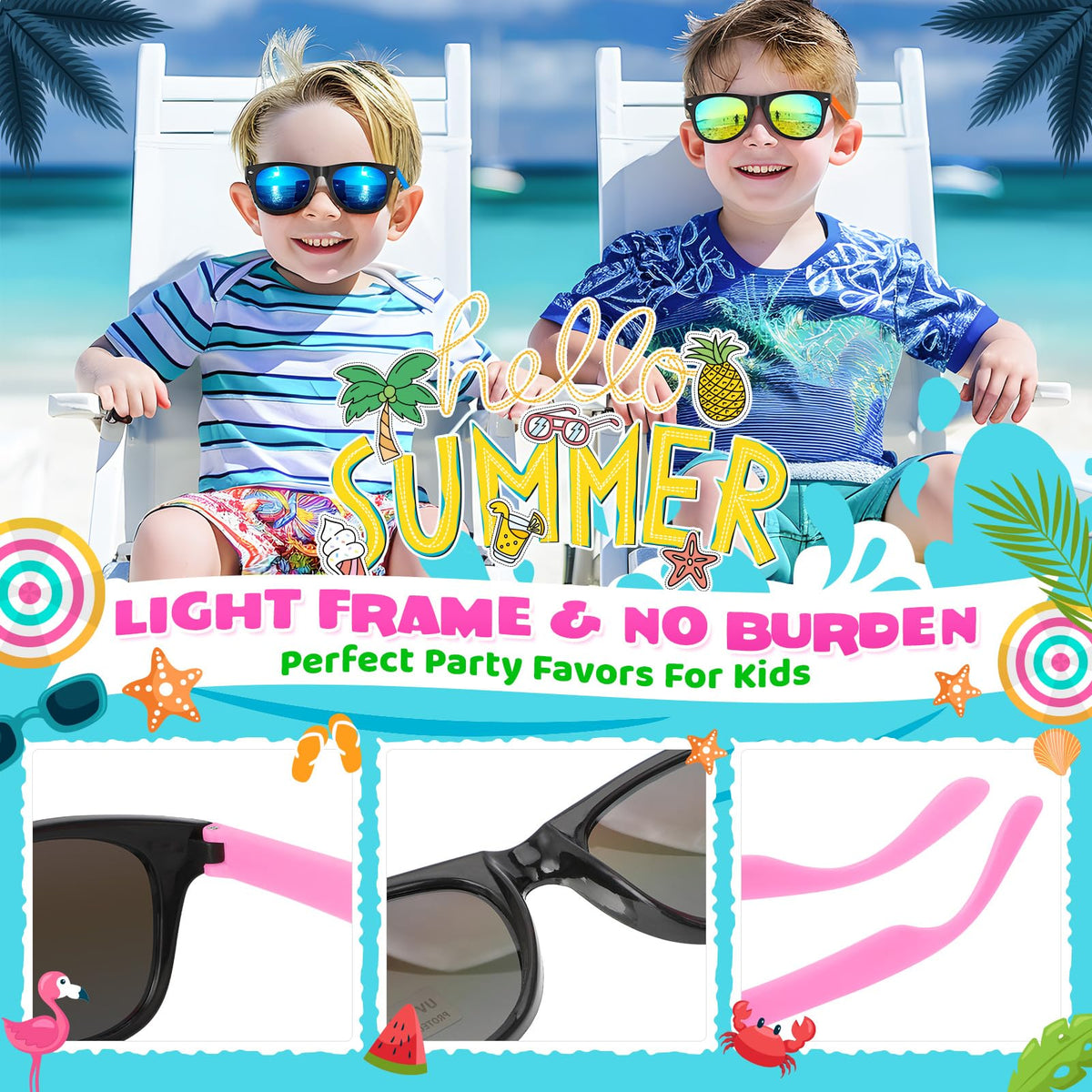 GINMIC UV400 sunglasses for children, safe playful eyewear for beach or pool