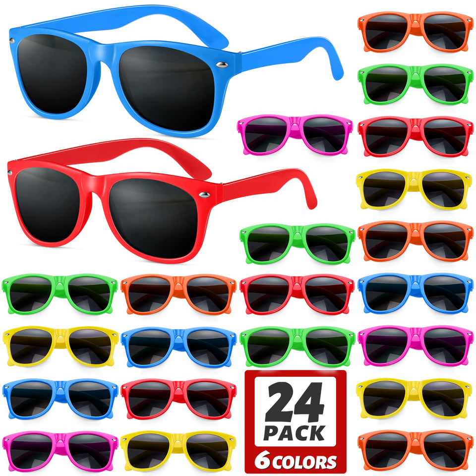 GINMIC Kids Sunglasses neon red, bright party favors for outdoor play.