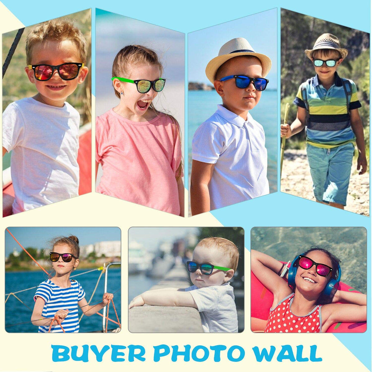 GINMIC Kids Sunglasses ready for pool and beach activities.