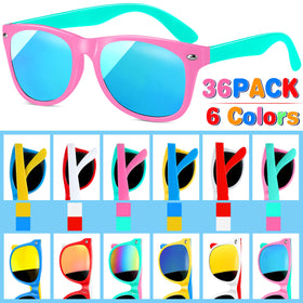 GINMIC kids sunglasses in six neon colors for cheerful style.