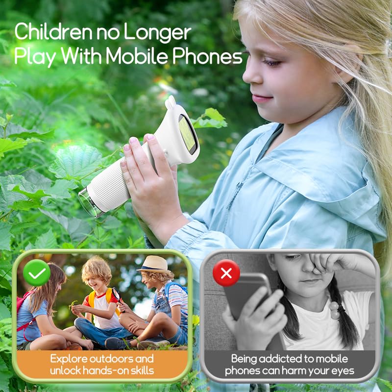 GinoCaco handheld microscope doubles as a kids' digital camera for capturing findings.