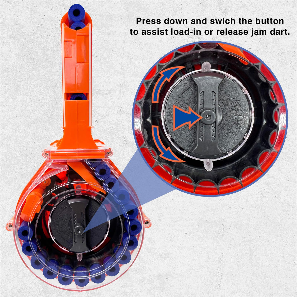 GINZZHI 70 foam darts pack compatible with Nerf N-Strike Elite for quick reloading