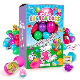 Giraffe Manufacturing 100-pack Easter eggs ready for hunts in vibrant colors