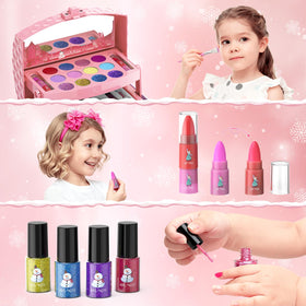 GirlsHome Creative makeup play scene with brushes and shadows, sparks imagination.