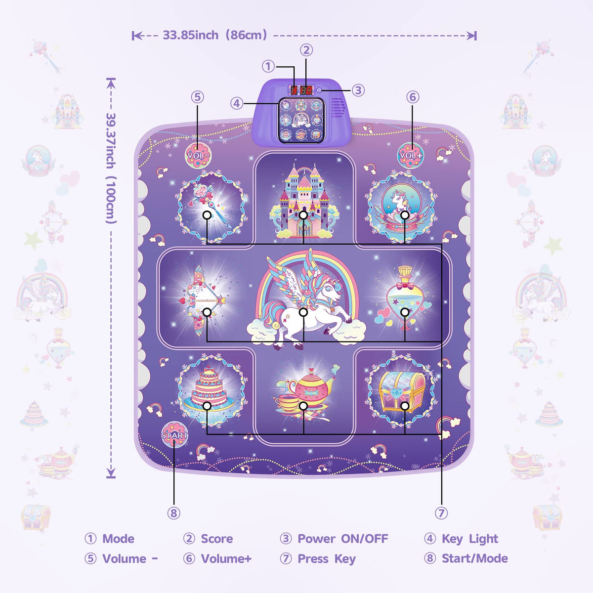 GirlsHome Dance Mat offers five modes for varied games and challenges