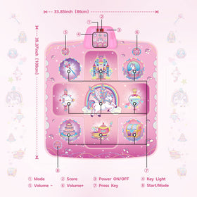 GirlsHome Unicorn Dance Mat showcases five modes for varied play.