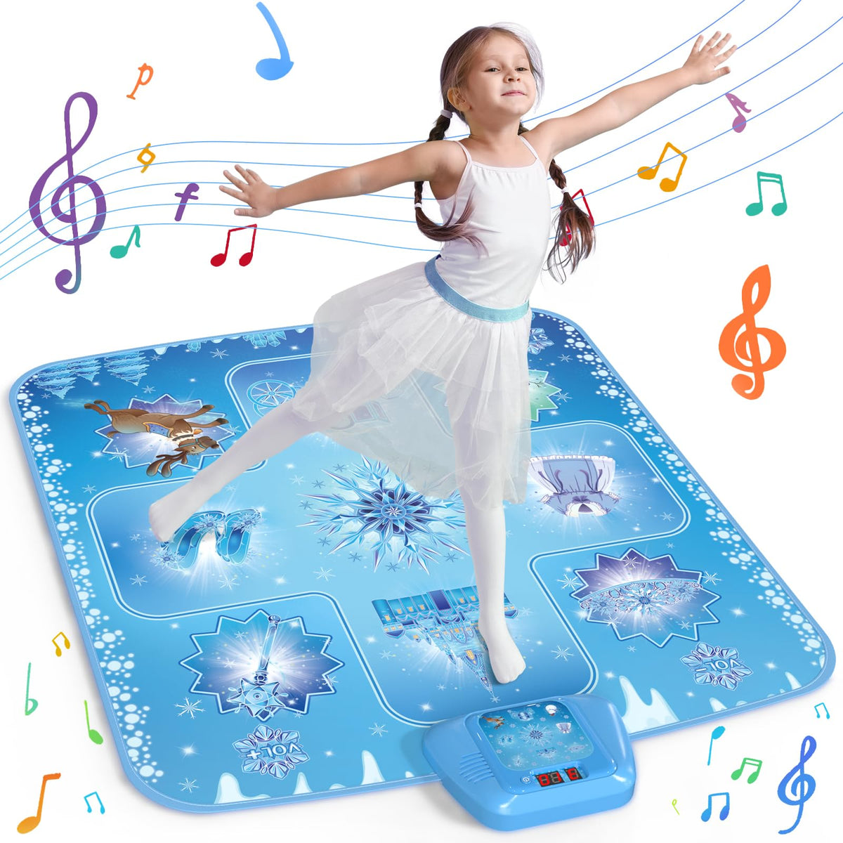 GirlsHome Frozen Dance Mat with frozen theme for imaginative dance play