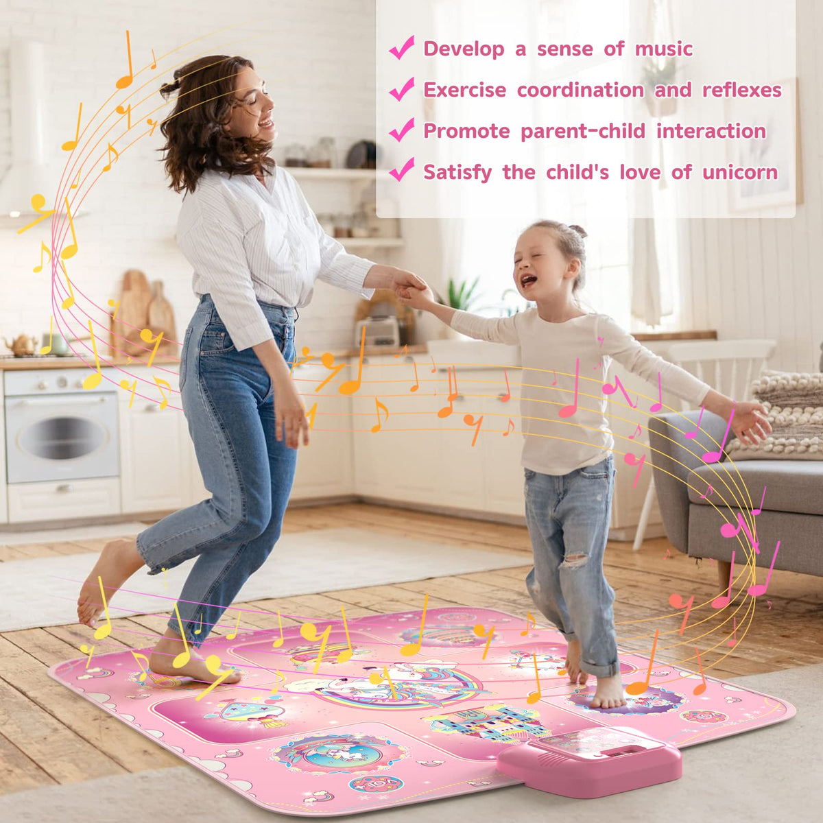 GirlsHome non-slip base keeps kids steady during jumps and spins.