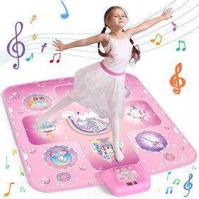 GirlsHome Unicorn Theme Dance Mat with vibrant lights for imaginative play.