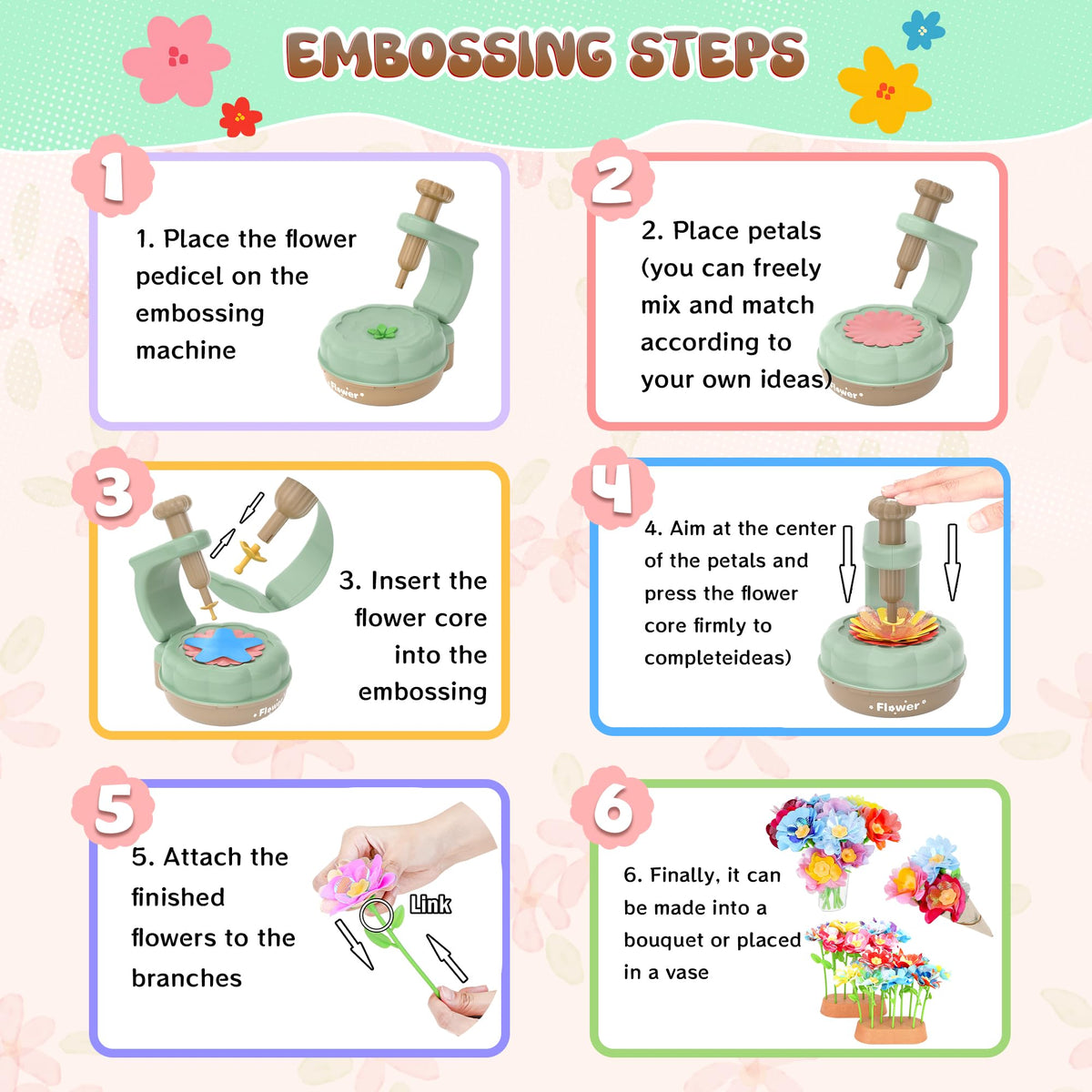 GirlsHome flower stems provide sturdy support for lasting crafts.