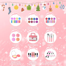 GirlsHome Frozen toy makeup kit in trapezoidal box, snowflake button magic.