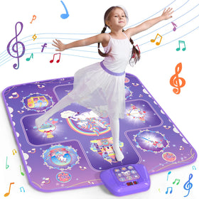 GirlsHome Unicorn Dance Mat with LED light for engaging play sessions