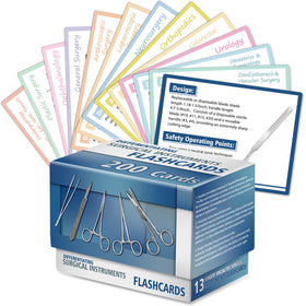 gisgfim 200-piece flashcard set cover displaying surgical instruments for quick study