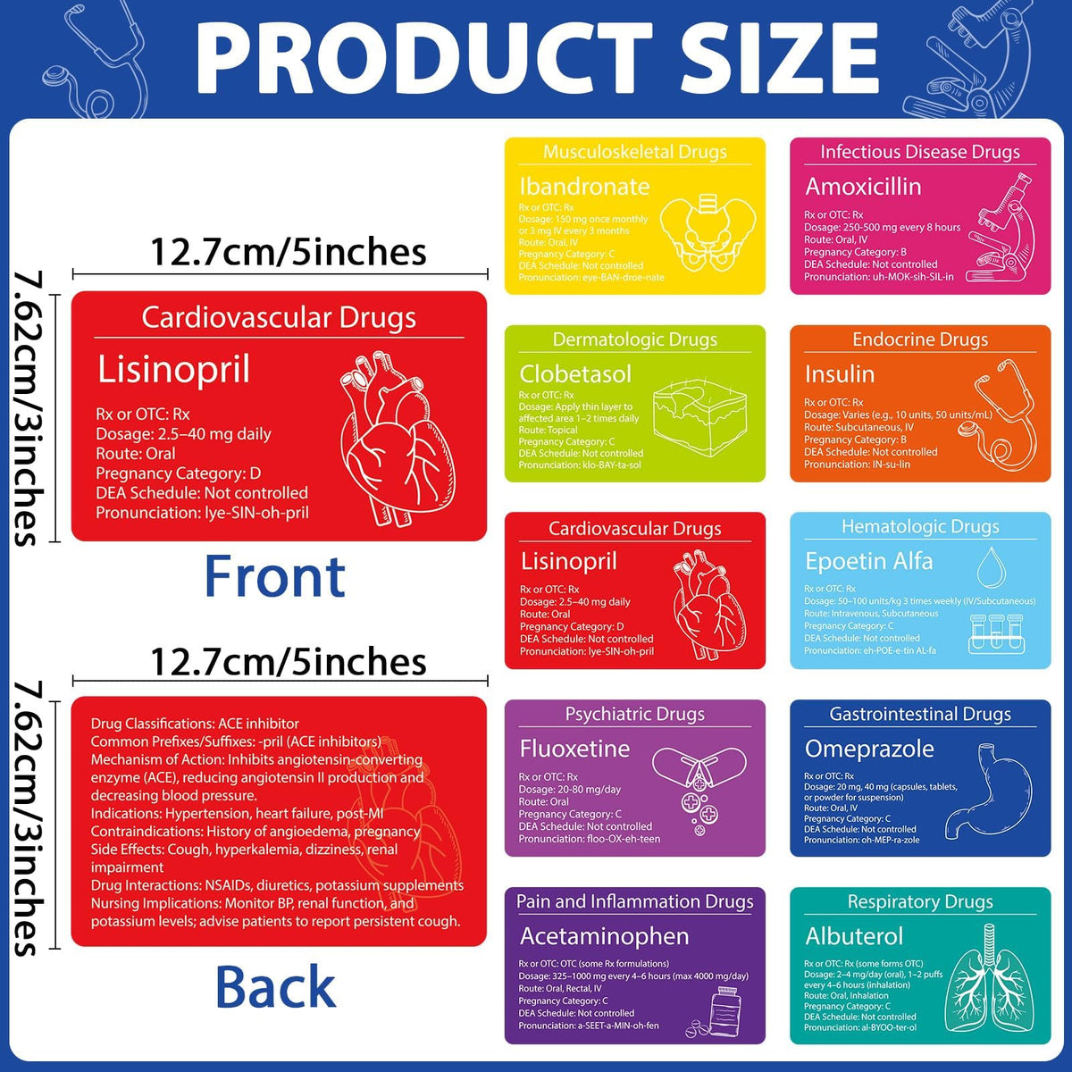 gisgfim 300 flash cards shown in compact 3x5 size, perfect for on-the-go review.