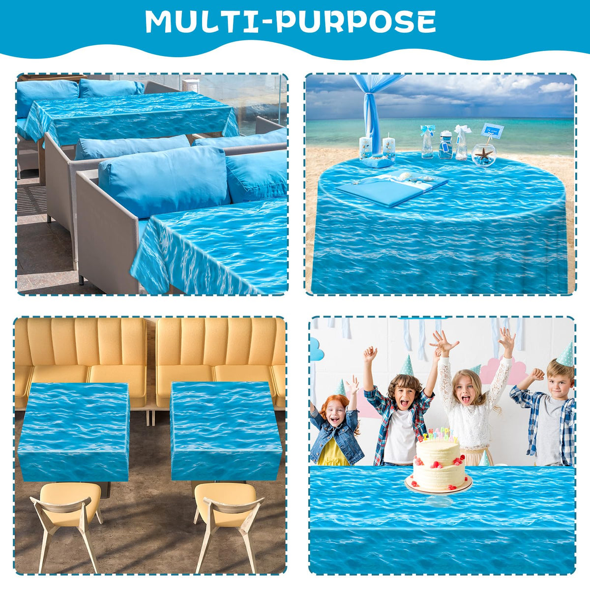 gisgfim easy-clean ocean tablecloth simplifies cleanup after parties.