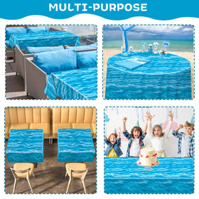 gisgfim easy-clean ocean tablecloth simplifies cleanup after parties.