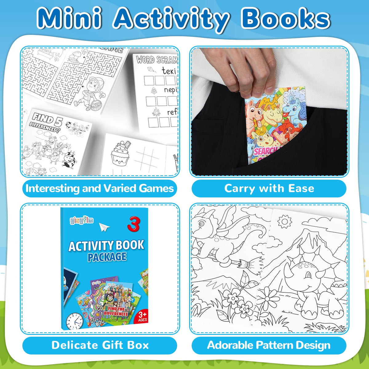 gisgfim mini activity book word-search puzzles boost vocabulary while traveling