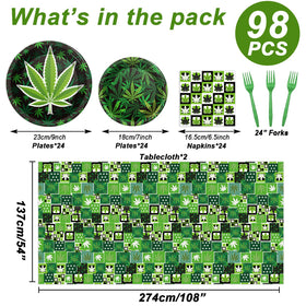 Gisgfim pot leaves plates 9-inch showcase bold pattern and sturdy disposable convenience