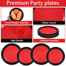 gisgfim red-black napkins 6.5 inch two-color design for quick cleanup