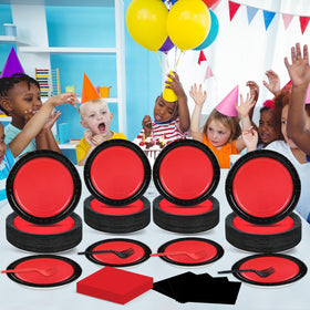 gisgfim red-black table setting idea adds chic look to tables