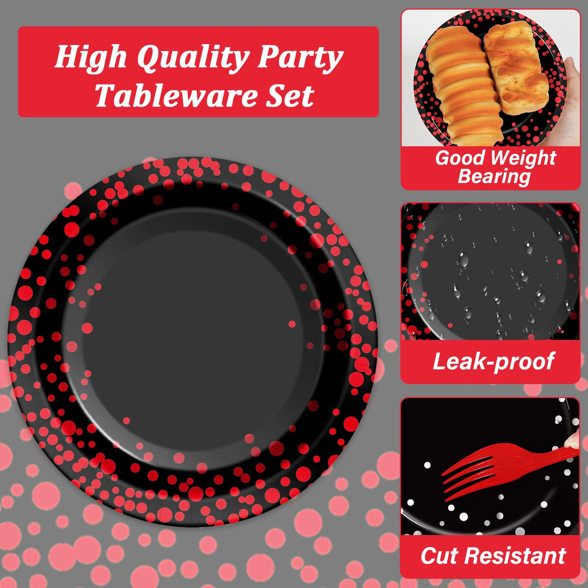gisgfim red plastic forks for vibrant, coordinated serving