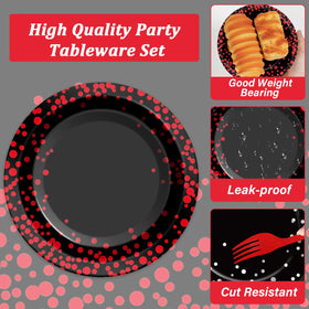 gisgfim red plastic forks for vibrant, coordinated serving
