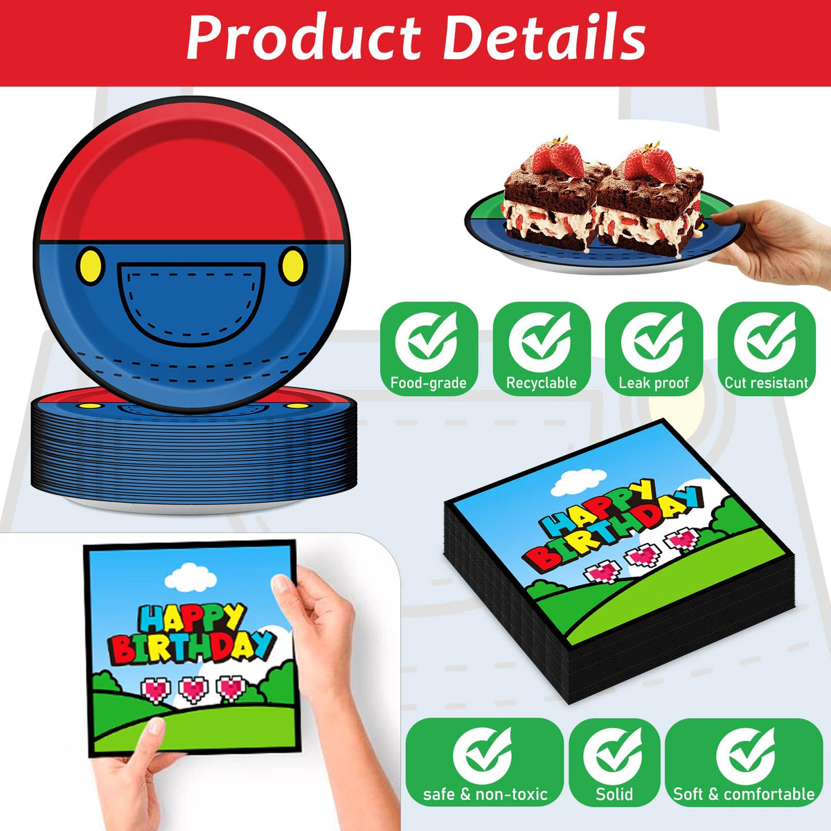 gisgfim Super Brother napkins 6.5-inch absorbent softness for tidy celebrations.