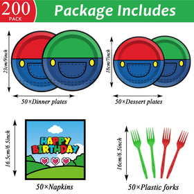 gisgfim Super Brother 7-inch plates ideal for kids' servings and quick cleanup.
