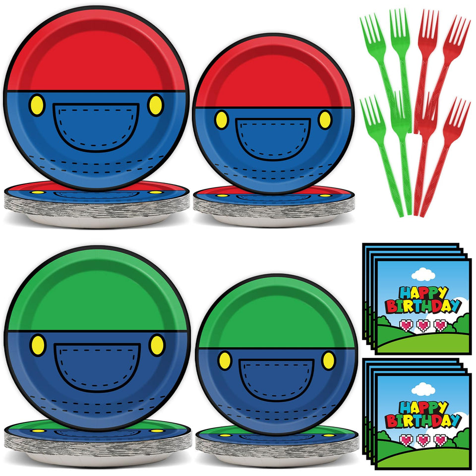 gisgfim Super Brother 9-inch plates with vibrant design for festive meals.
