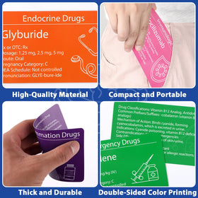 gisgfim Top 300 Drugs Flashcards closeup highlights sturdy cards designed for repeated practice.