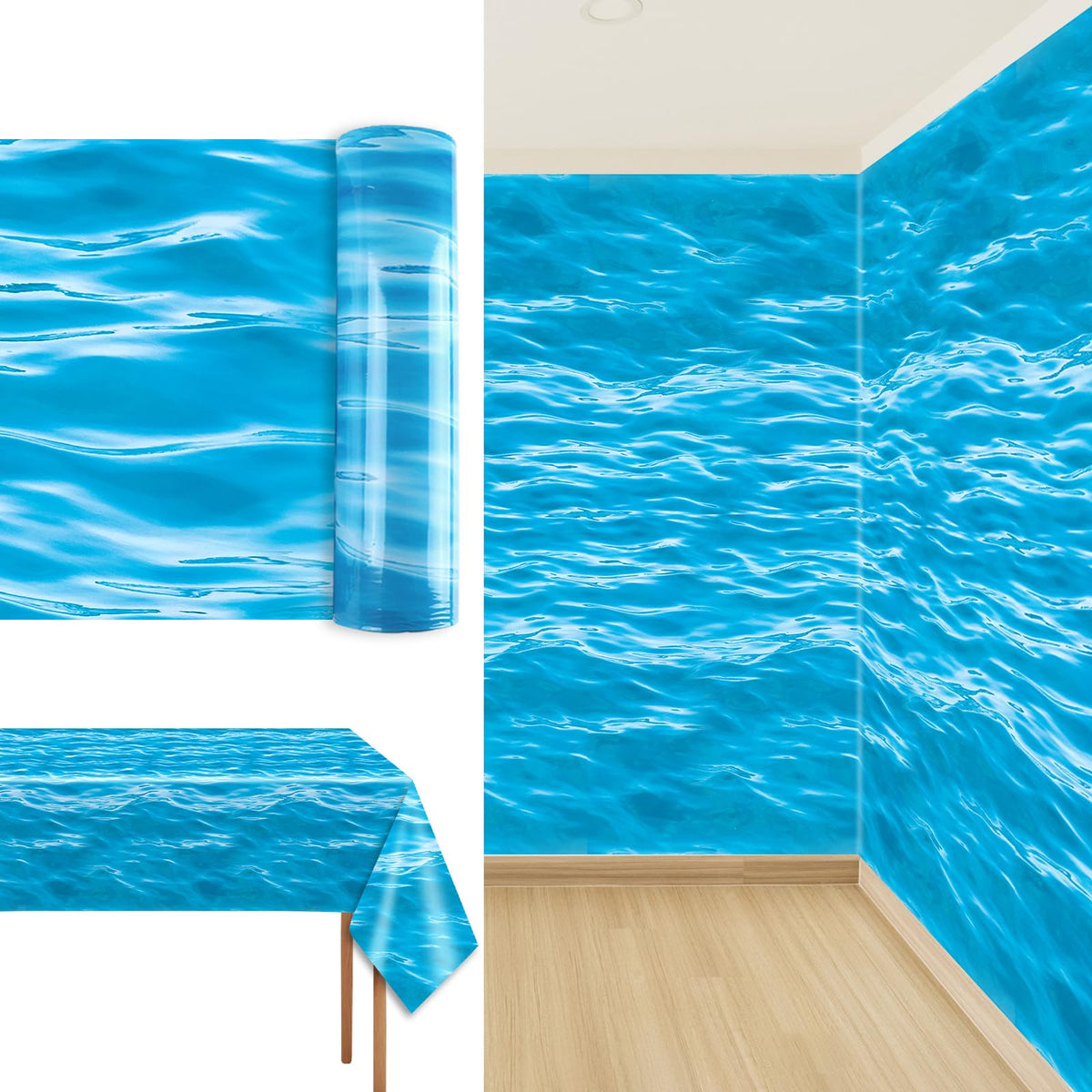 gisgfim under-the-ocean tablecloth roll provides a long, customizable cover for tables and walls.