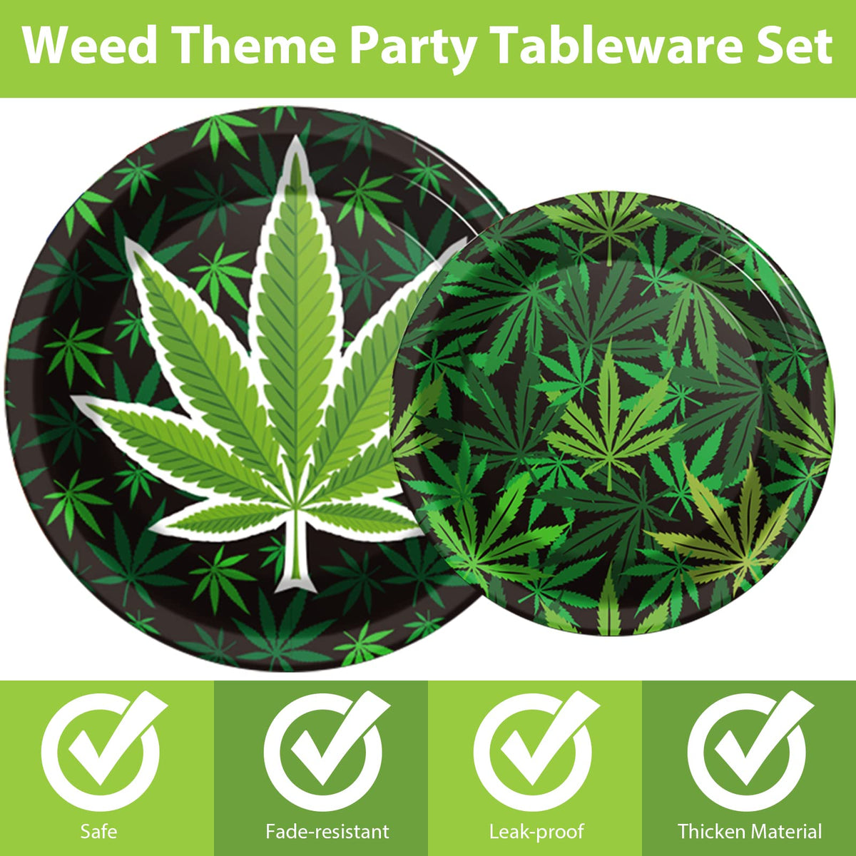 Gisgfim weed dinner plates 9-inch add themed flair and easy cleanup after meals